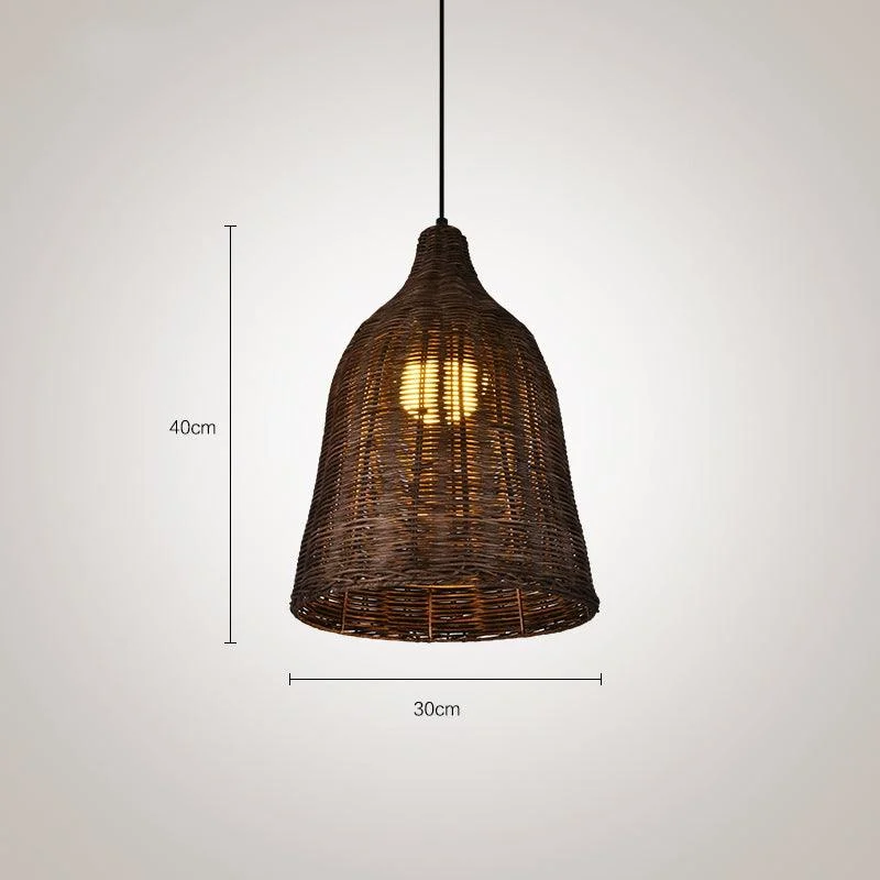 Bamboo Rattan Basket Hanging Lamp for Kitchen -  - #tag1#