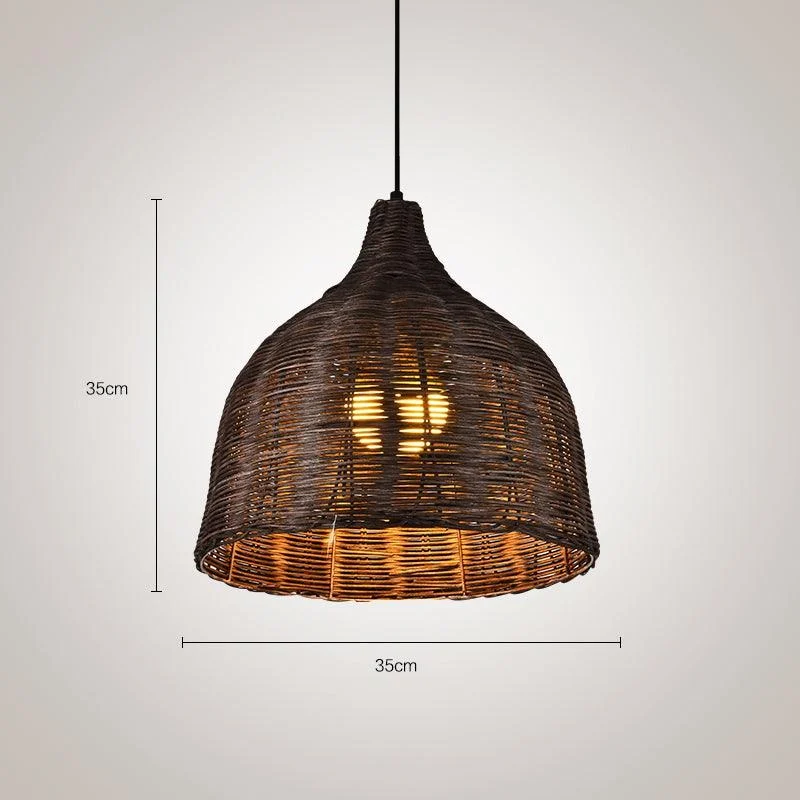Bamboo Rattan Basket Hanging Lamp for Kitchen -  - #tag1#