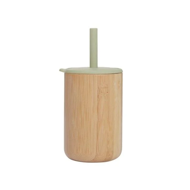 Bamboo & Silicon Sippy Cup With Straw -  - #tag1#