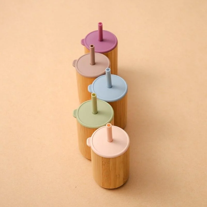 Bamboo & Silicon Sippy Cup With Straw -  - #tag1#