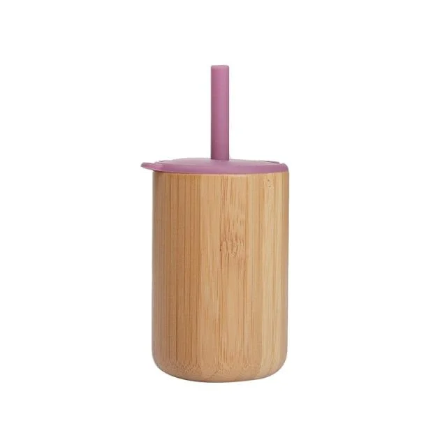 Bamboo & Silicon Sippy Cup With Straw -  - #tag1#