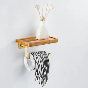 Bamboo Toilet Paper Shelf