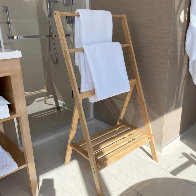 Bamboo Towel Stand tag1