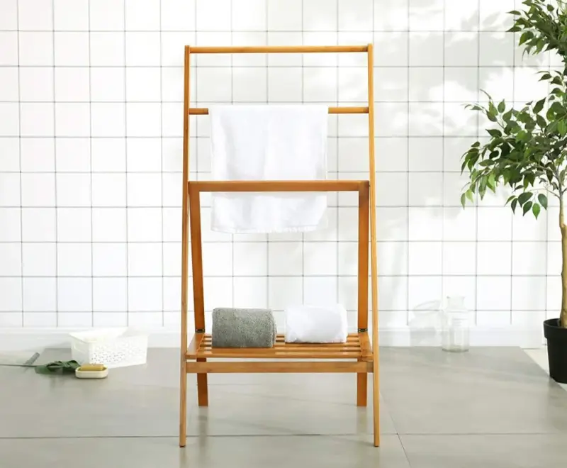 Bamboo Towel Stand tag1