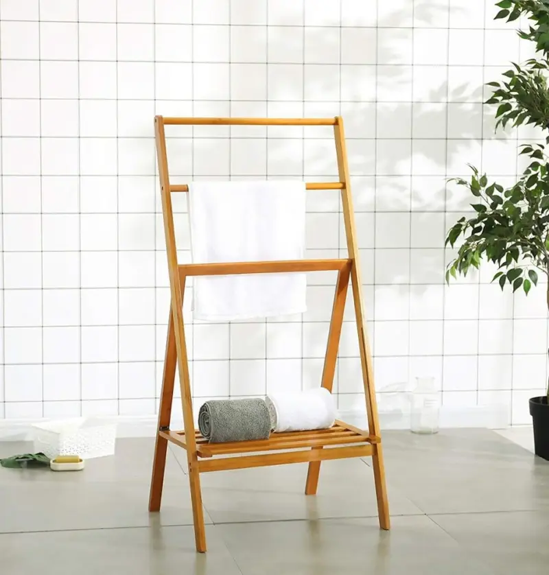 Bamboo Towel Stand tag1