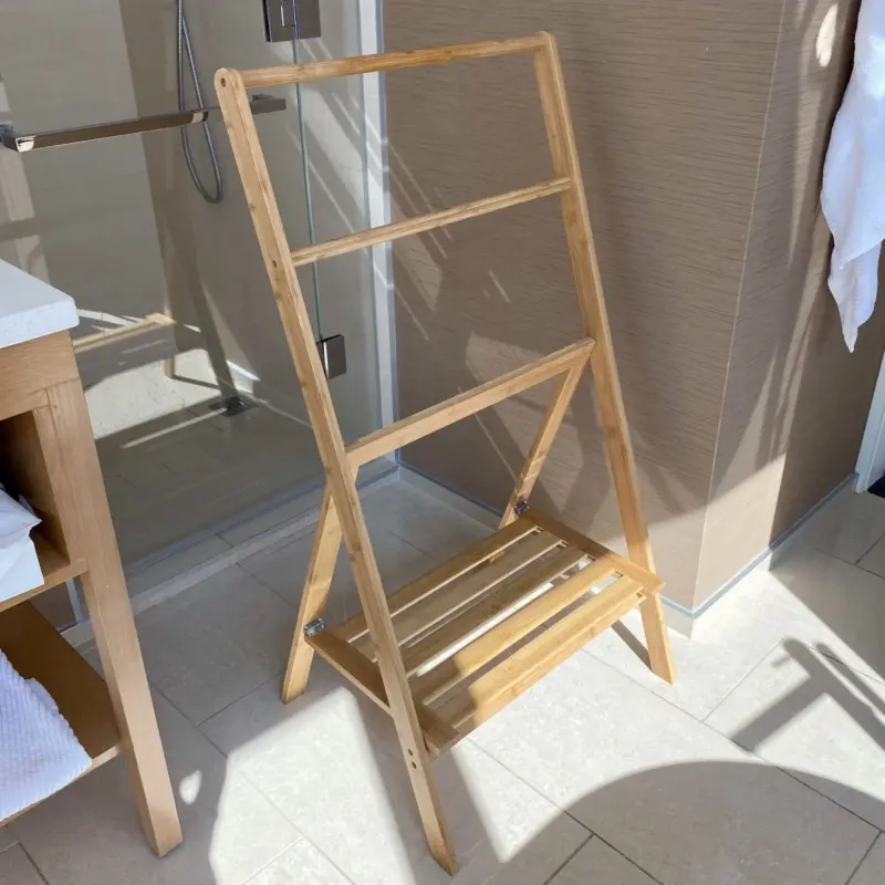 Bamboo Towel Stand tag1