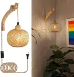 Bamboo Wall Lamp Handwoven Hanging Lamp tag1