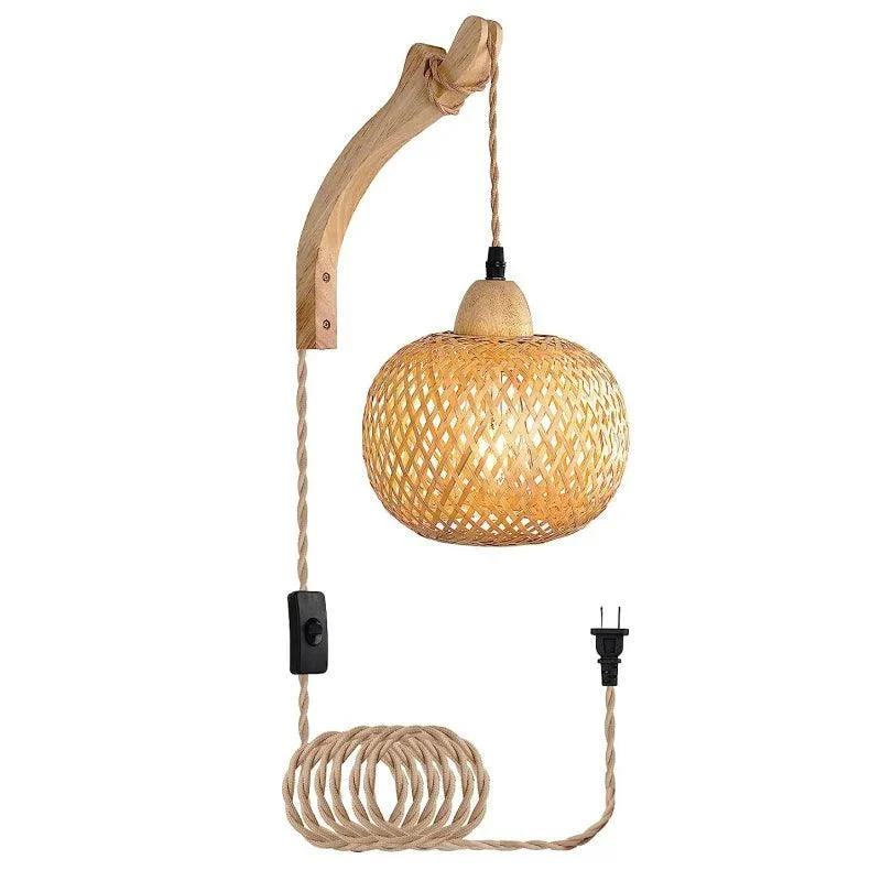 Bamboo Wall Lamp - Handwoven Hanging Lamp -  - #tag1#