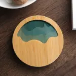 Bamboo Wave Style Tea Coaster tag1