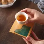 Bamboo Wave Style Tea Coaster tag1