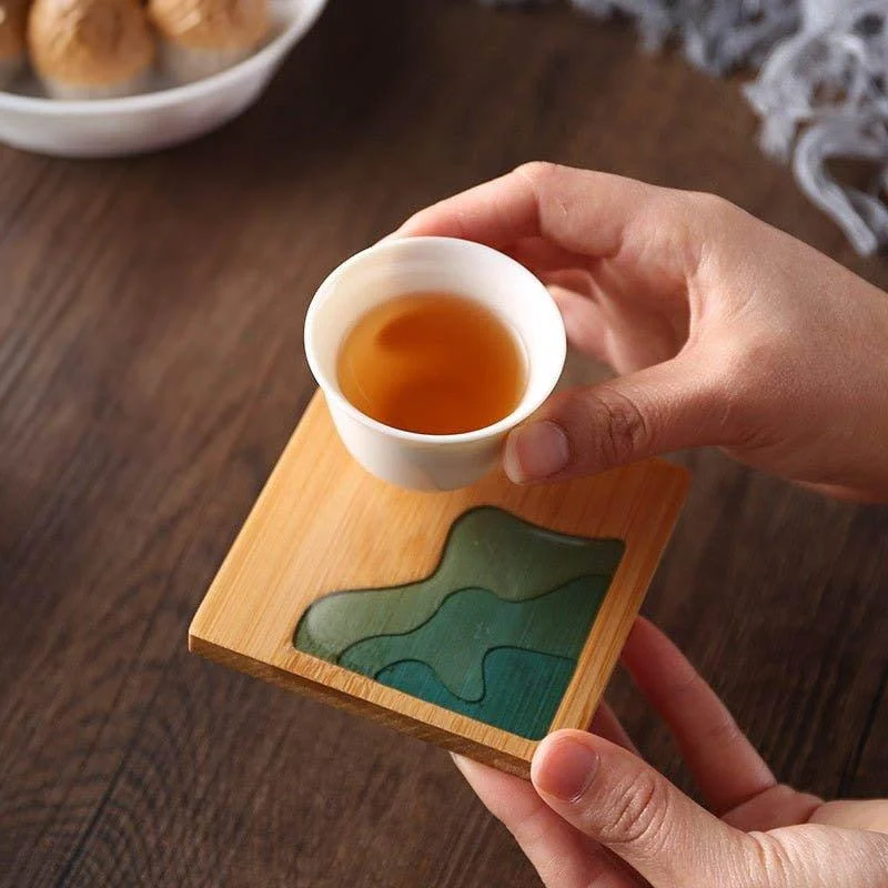 Bamboo Wave Style Tea Coaster -  - #tag1#