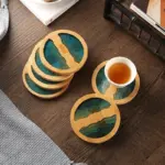 Bamboo Wave Style Tea Coaster tag1
