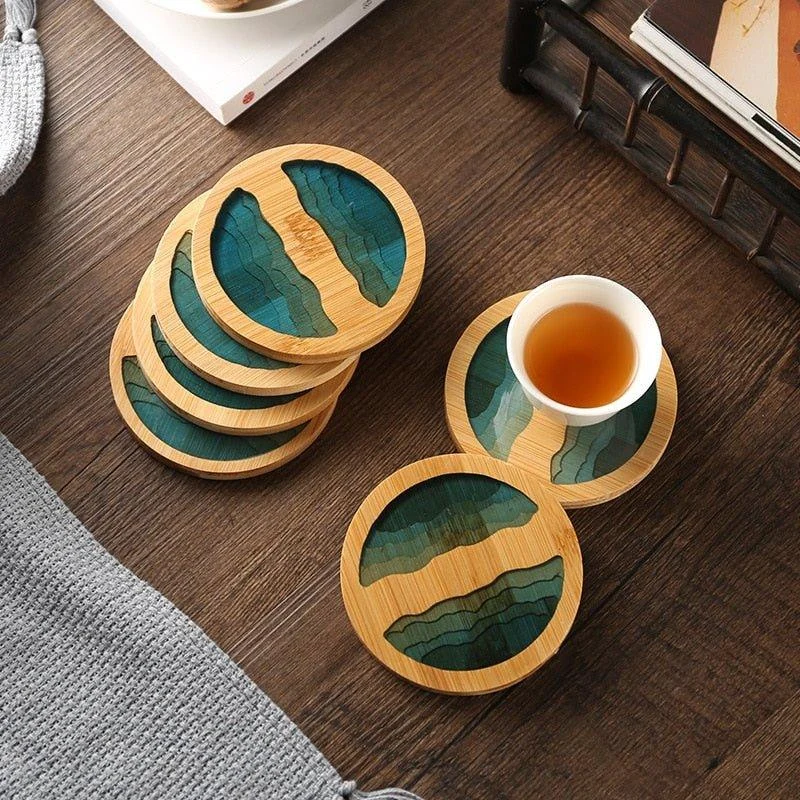 Bamboo Wave Style Tea Coaster -  - #tag1#