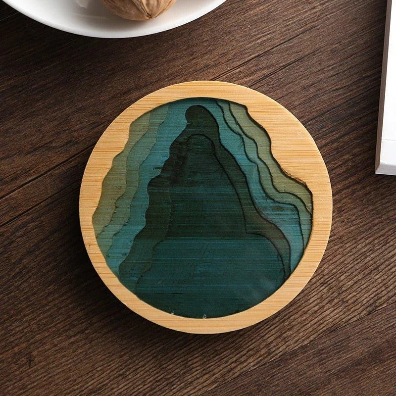 Bamboo Wave Style Tea Coaster -  - #tag1#