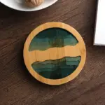 Bamboo Wave Style Tea Coaster tag1