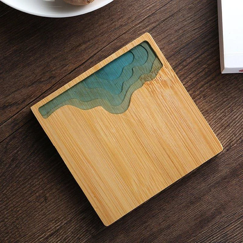 Bamboo Wave Style Tea Coaster -  - #tag1#