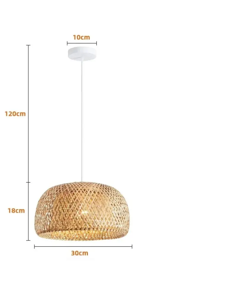 Bamboo Wicker Pendant Lamp Natural Pendant 30x18 tag1