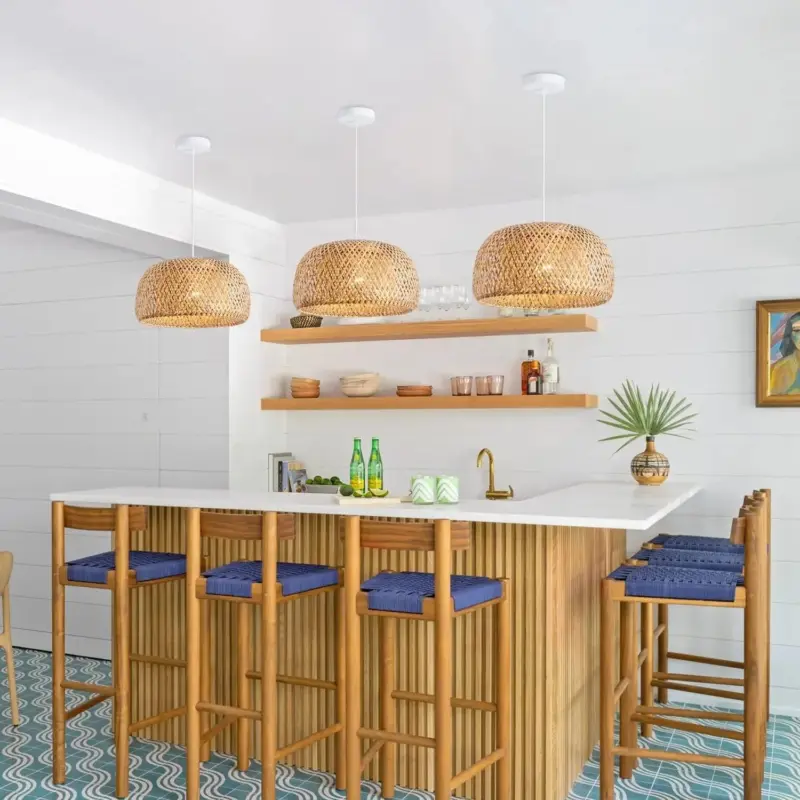 Bamboo Wicker Pendant Lamp Natural Pendant 30x18 tag1