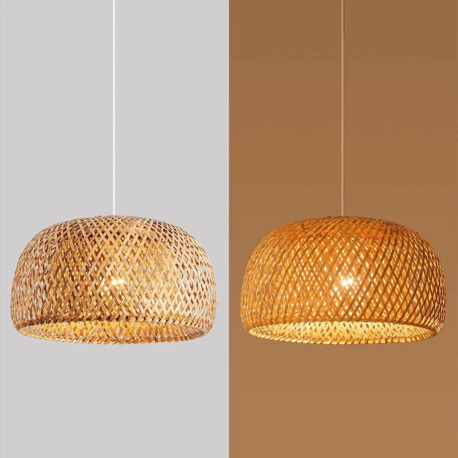 Bamboo Wicker Pendant Lamp Natural Pendant 30x18 -  - #tag1#