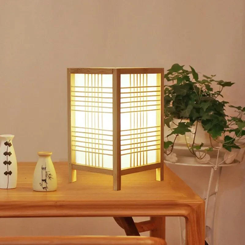 Bamboo Woven Japanese Style Table Lamp -