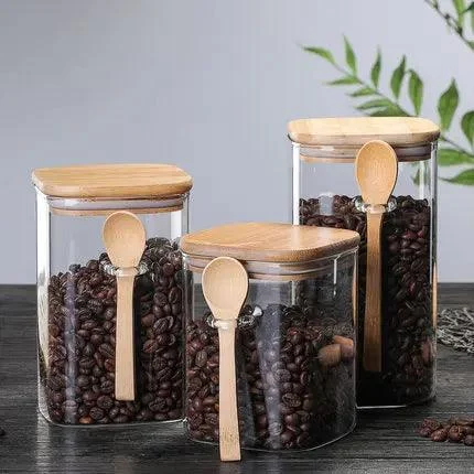 Bamboo and Glass 3-Piece Container Set -