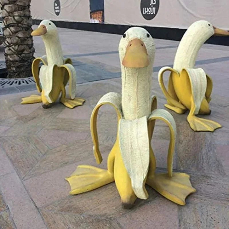 Banana Duckie Sculpture | Playful Garden Decoration! -  - #tag1#