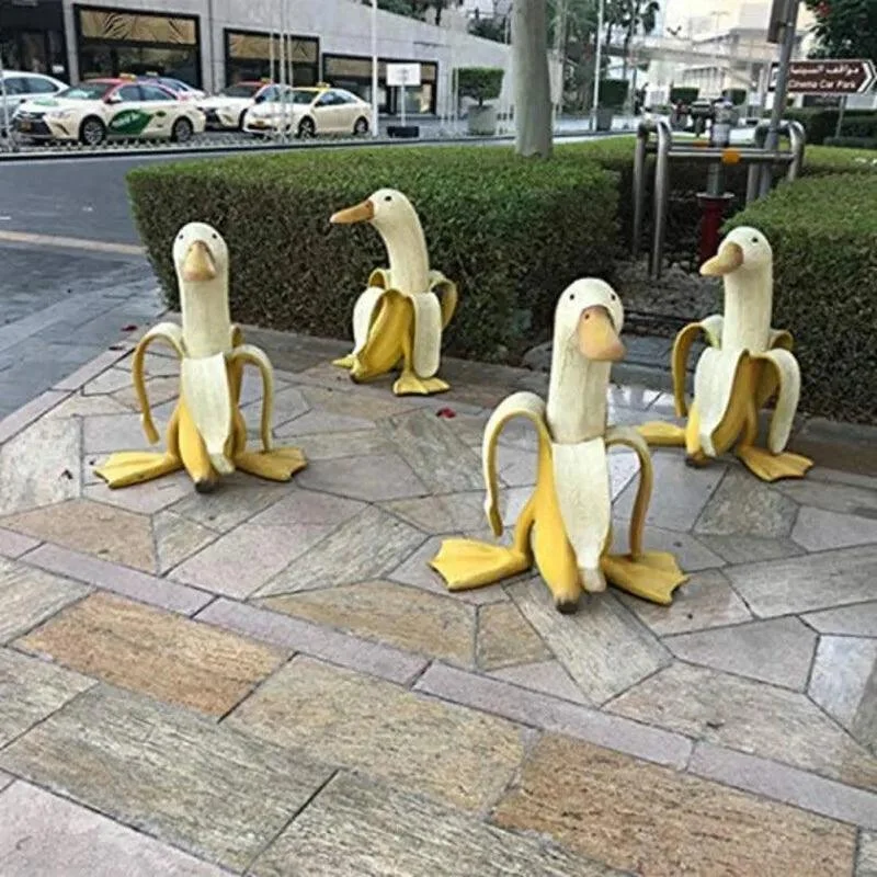 Banana Duckie Sculpture | Playful Garden Decoration! -  - #tag1#