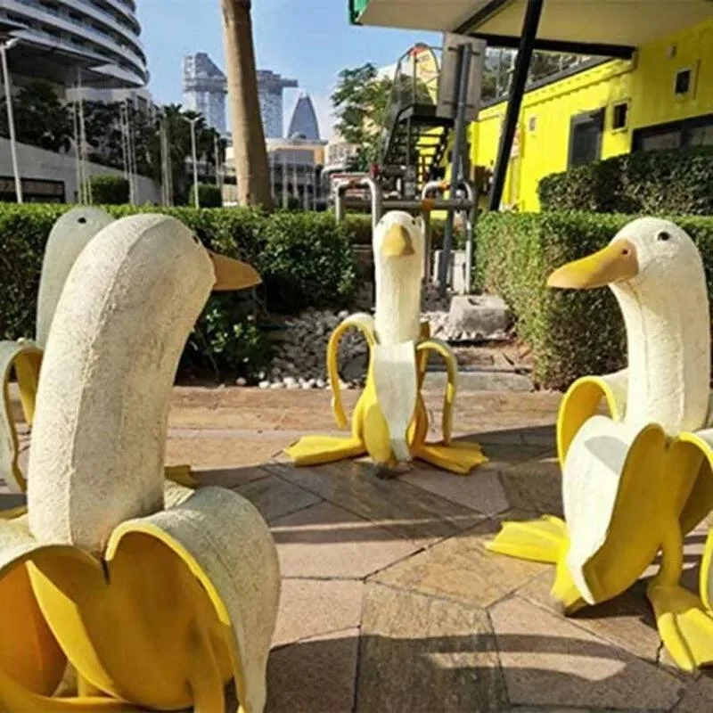 Banana Duckie Sculpture | Playful Garden Decoration! -  - #tag1#