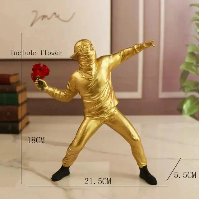 Banksy Flower Thrower Statue -  - #tag1#
