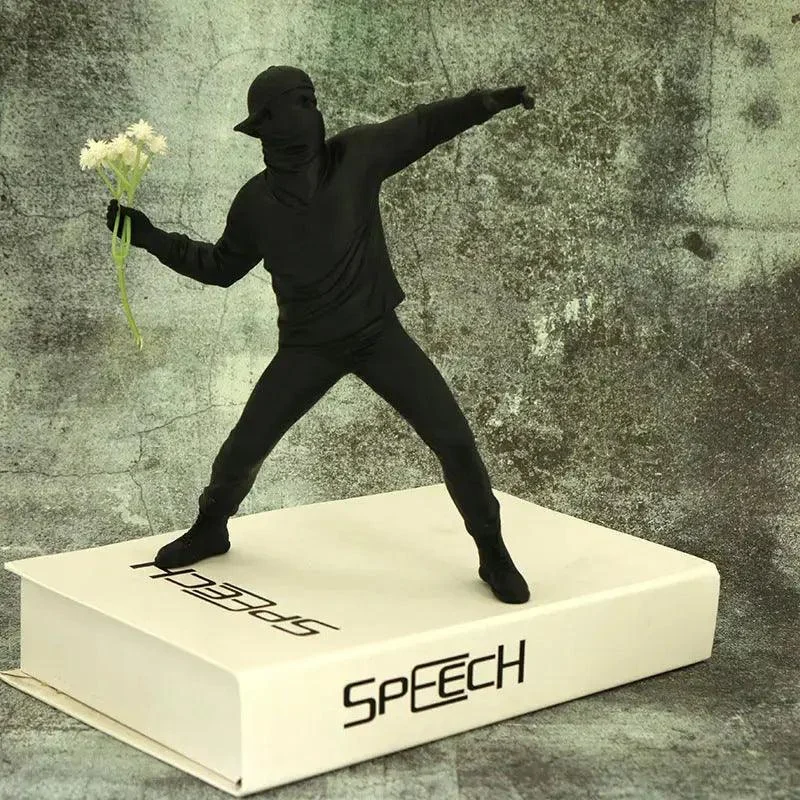 Banksy Flower Thrower Statue -  - #tag1#