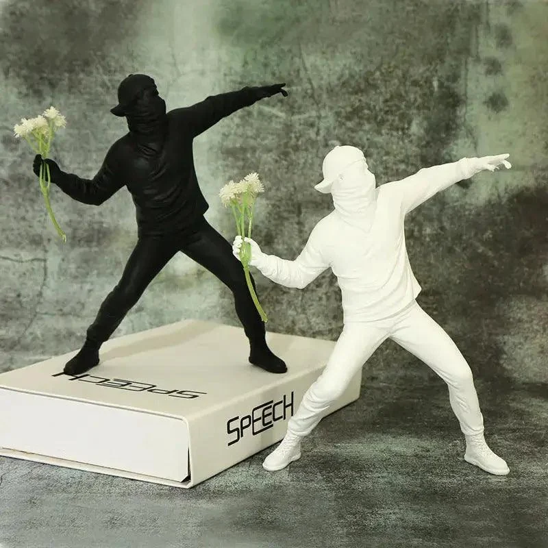 Banksy Flower Thrower Statue -  - #tag1#