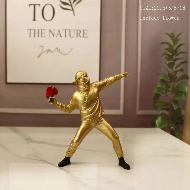 Banksy Flower Thrower Statue -  - #tag1#
