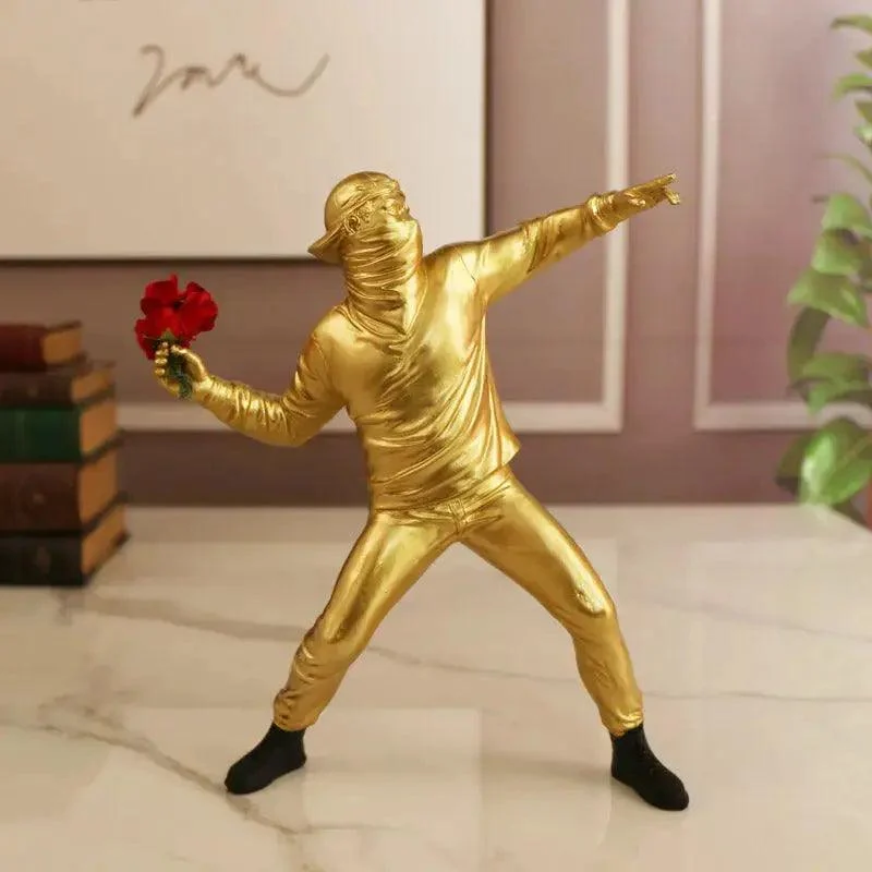 Banksy Flower Thrower Statue -  - #tag1#