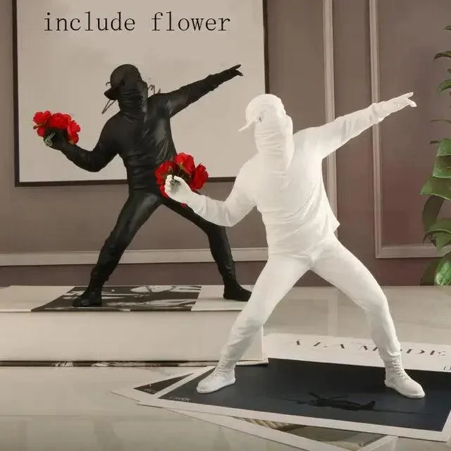 Banksy Flower Thrower Statue -  - #tag1#