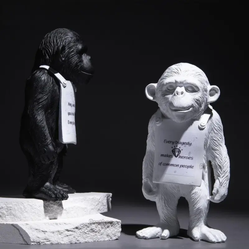 Banksy Monkey Street Art Sculpture tag1