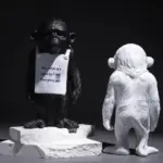Banksy Monkey Street Art Sculpture tag1