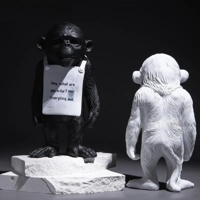 Banksy Monkey Street Art Sculpture tag1
