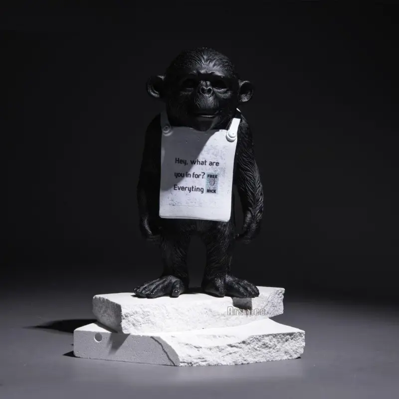 Banksy Monkey Street Art Sculpture tag1