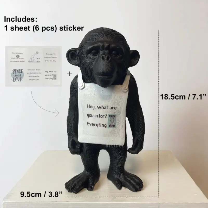 Banksy Monkey Street Art Sculpture tag1
