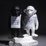 Banksy Monkey Street Art Sculpture tag1