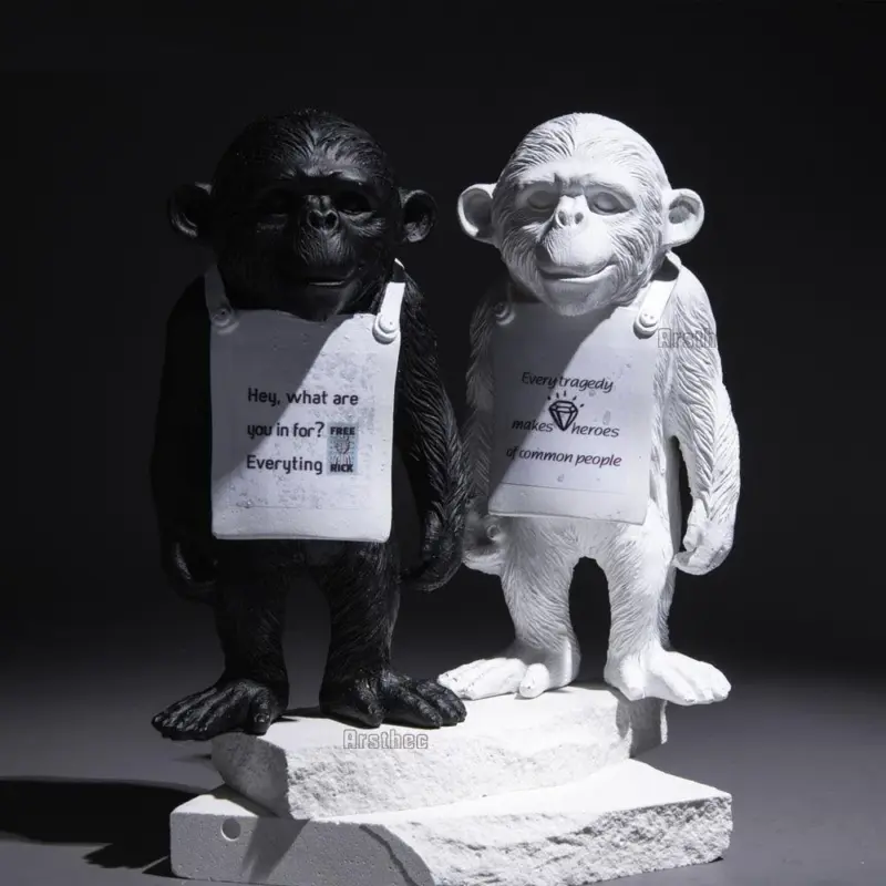 Banksy Monkey Street Art Sculpture tag1