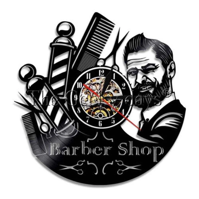 BarberTime - Stylish vinyl wall clock for barbershops -  - #tag1#