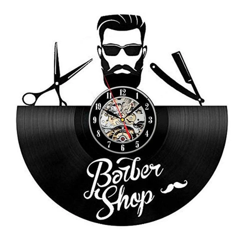 BarberTime - Stylish vinyl wall clock for barbershops -  - #tag1#