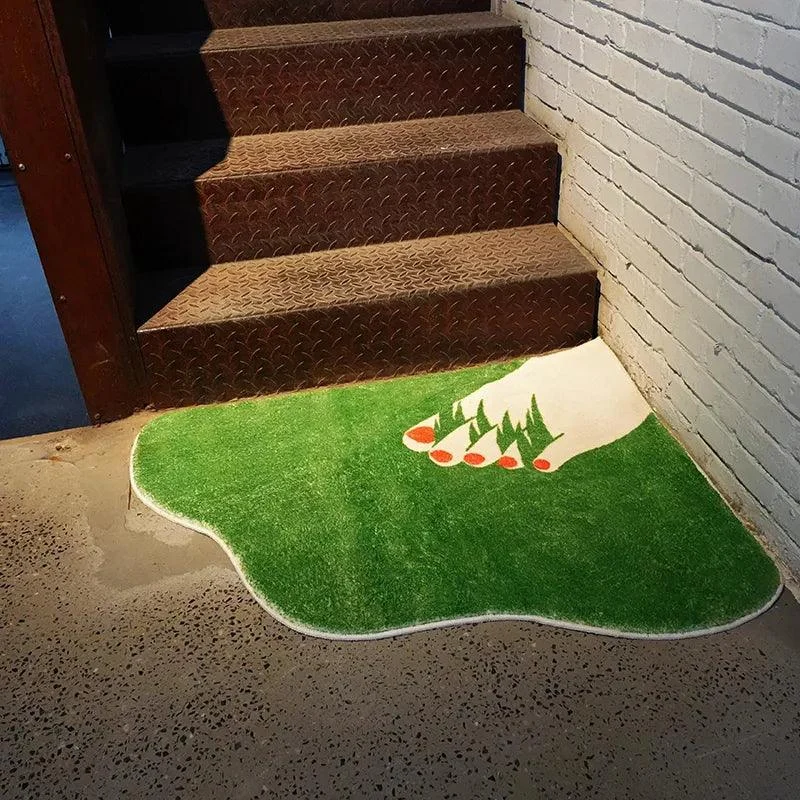 Bare Foot on Grass Corner Rug -