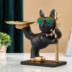 BarkBlend Dog Statue Decorative Metal Tray