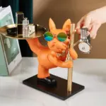 BarkBlend Dog Statue Decorative Metal Tray