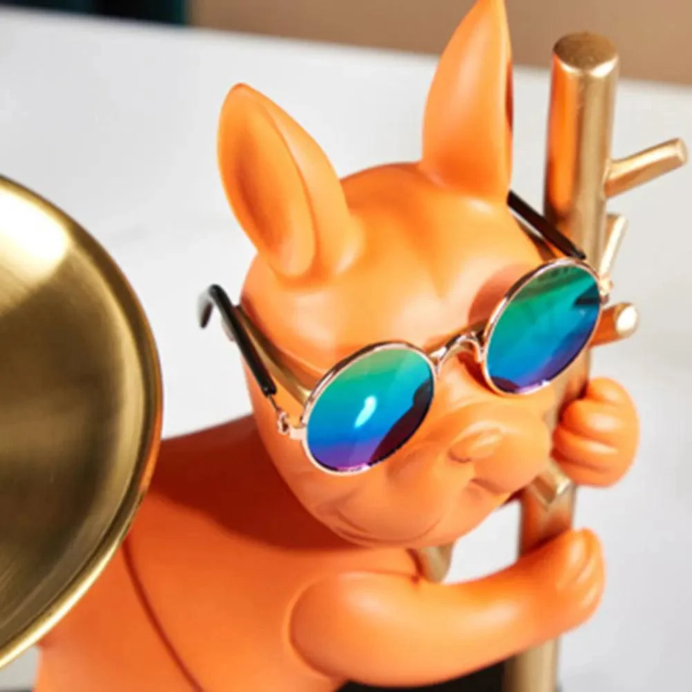 BarkBlend - Dog Statue Decorative Metal Tray -