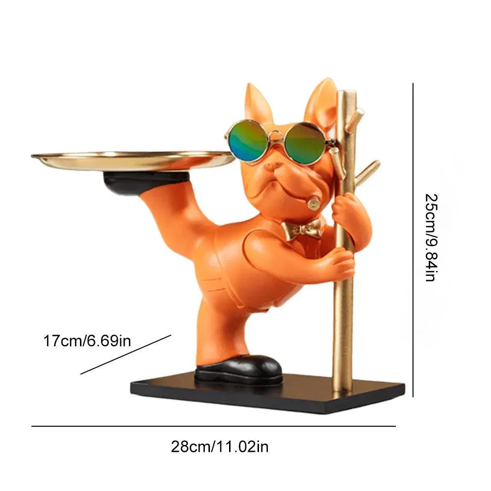 BarkBlend - Dog Statue Decorative Metal Tray -