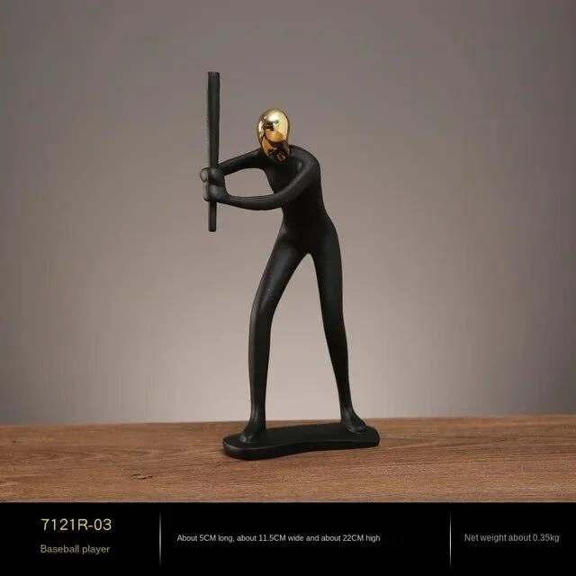 Baseball Football Sports Resin Abstract Figure Sculptures and Statues Decoration Home Decoration -