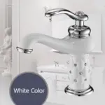 Basin Brass with Diamond Gold Bathroom Faucet tag1